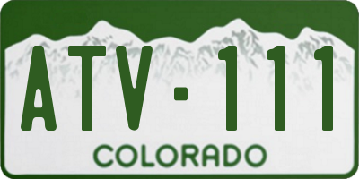 CO license plate ATV111