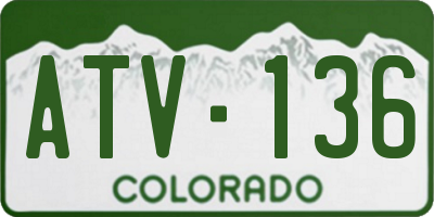 CO license plate ATV136