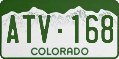 CO license plate ATV168
