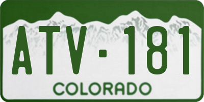 CO license plate ATV181