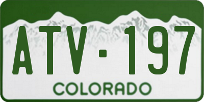 CO license plate ATV197