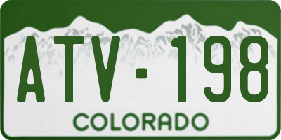 CO license plate ATV198