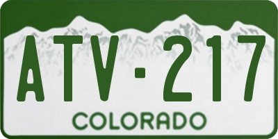 CO license plate ATV217