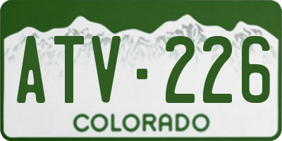 CO license plate ATV226