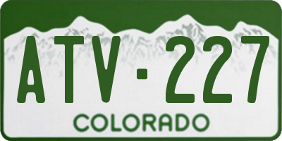 CO license plate ATV227