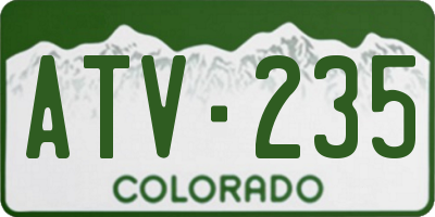 CO license plate ATV235