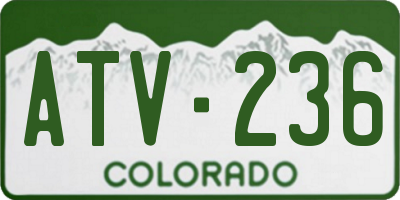 CO license plate ATV236
