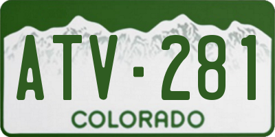 CO license plate ATV281