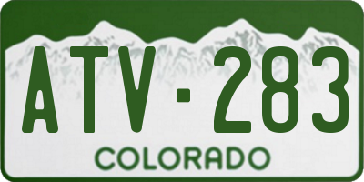 CO license plate ATV283