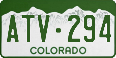 CO license plate ATV294