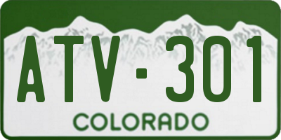 CO license plate ATV301