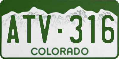 CO license plate ATV316