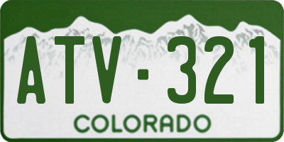 CO license plate ATV321