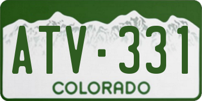CO license plate ATV331