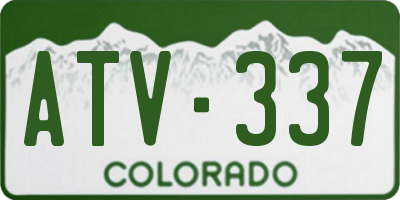CO license plate ATV337