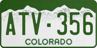 CO license plate ATV356