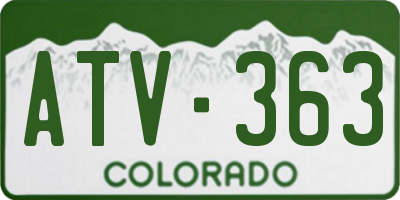 CO license plate ATV363