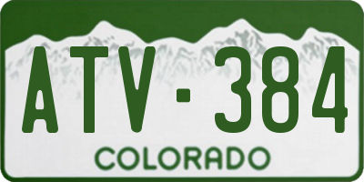 CO license plate ATV384