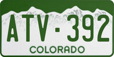 CO license plate ATV392