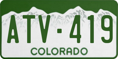 CO license plate ATV419