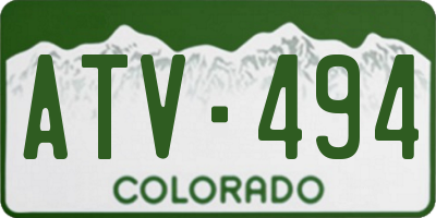 CO license plate ATV494