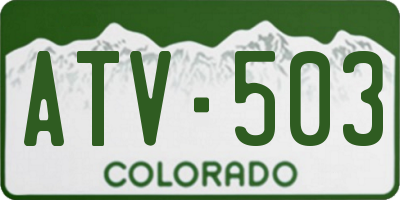 CO license plate ATV503