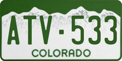 CO license plate ATV533