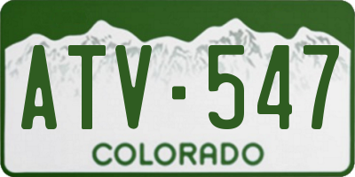 CO license plate ATV547
