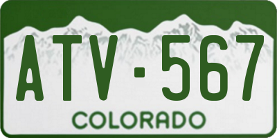 CO license plate ATV567