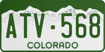 CO license plate ATV568