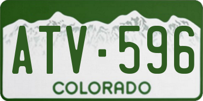 CO license plate ATV596