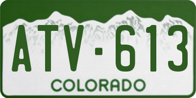 CO license plate ATV613