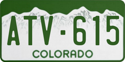 CO license plate ATV615