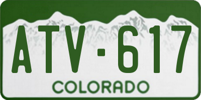 CO license plate ATV617