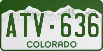 CO license plate ATV636
