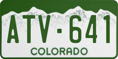 CO license plate ATV641