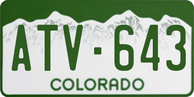 CO license plate ATV643