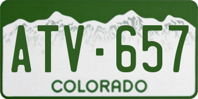 CO license plate ATV657