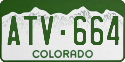 CO license plate ATV664