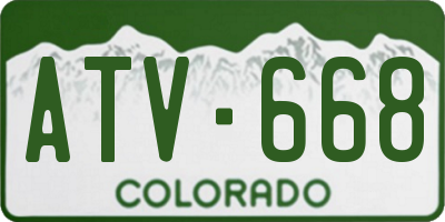 CO license plate ATV668
