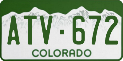 CO license plate ATV672
