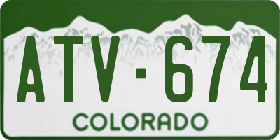 CO license plate ATV674