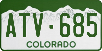 CO license plate ATV685