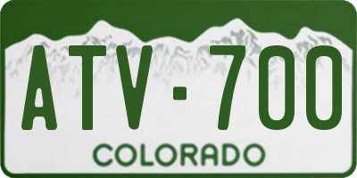 CO license plate ATV700