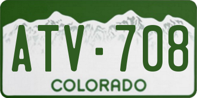 CO license plate ATV708