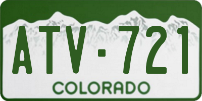 CO license plate ATV721