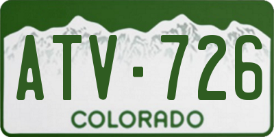 CO license plate ATV726