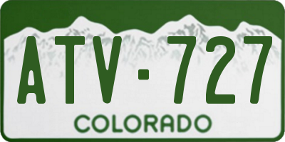 CO license plate ATV727