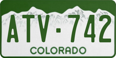 CO license plate ATV742