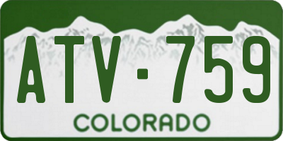 CO license plate ATV759